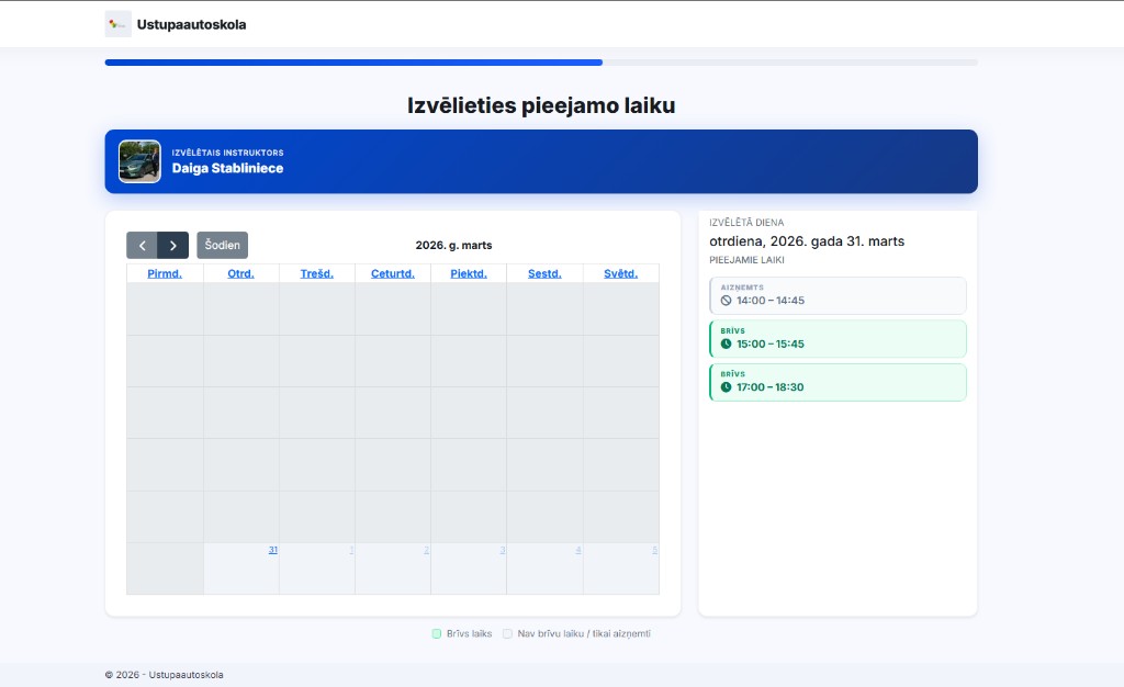 Kursants izvēlas brīvo laiku